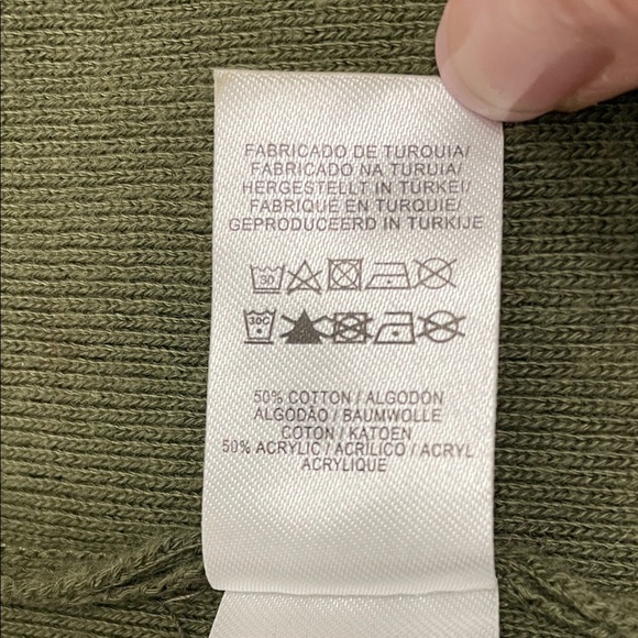 Olive Green Long Sleeveless Waterfall Open Knit Vest Sz M - Picture 9 of 14